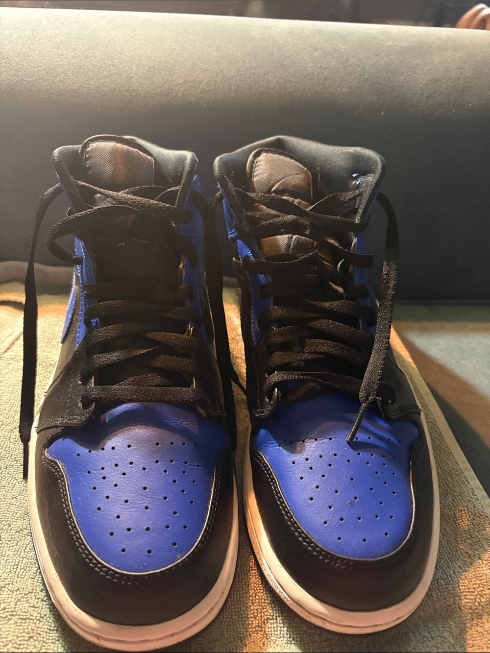 Nike Men’s Black and Blue High-Top Sneakers